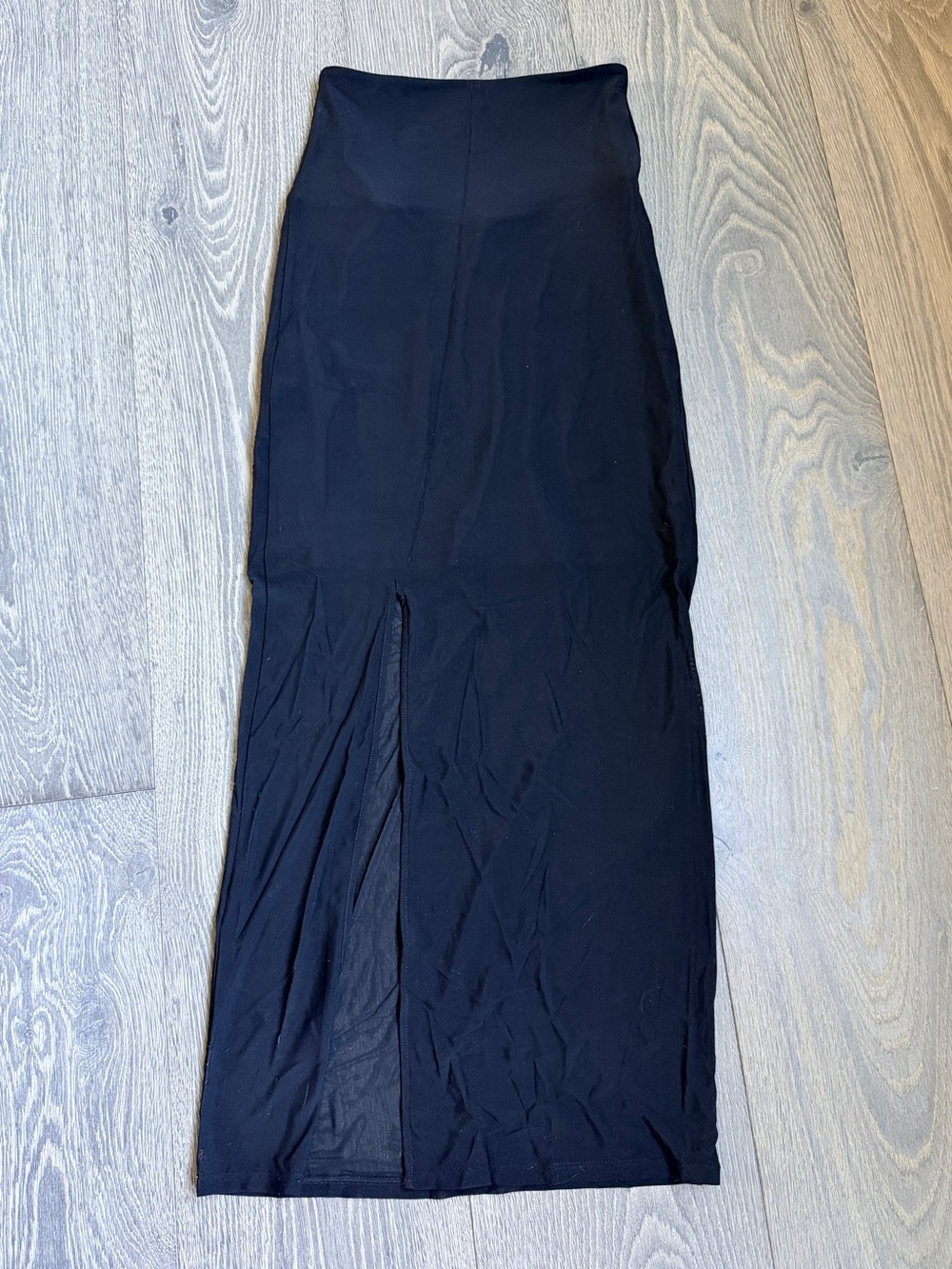 Exotica ExoticAthletica Black Net Mesh Midi Skirt with Side Split Size Medium